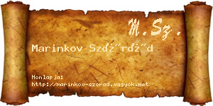 Marinkov Szórád névjegykártya